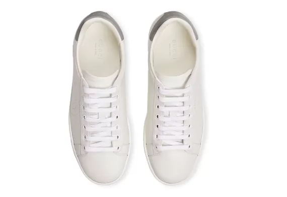 Get the original women's Gucci Ace low-top sneakers with the White/grey Interlocking G symbol today.