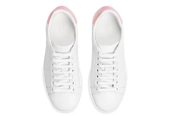 Get Women's Gucci Ace Sneakers with Interlocking G Symbol White/Pink On Sale Now
