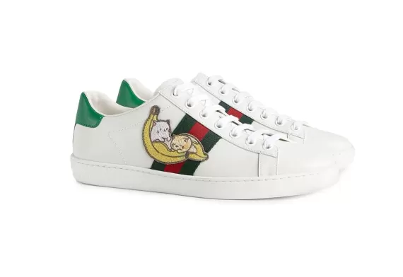 Gucci x Bananya Ace sneakers - white/green/red