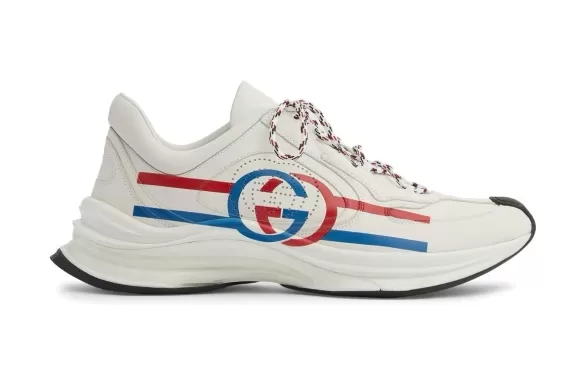 Buy Men's Gucci Run low-top Logo Print Red/white/blue sneakers from the Outlet