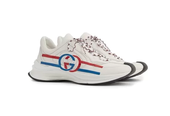 Take Advantage of Sales - Men's Gucci Run low-top Logo Print Red/white/blue Sneakers