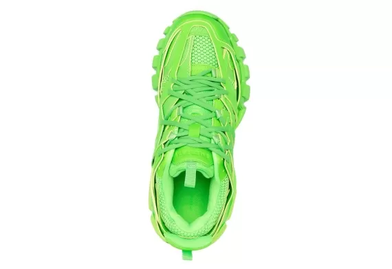 Find New Balenciaga Track Panelled Sneakers in Fluorescent Green for Men