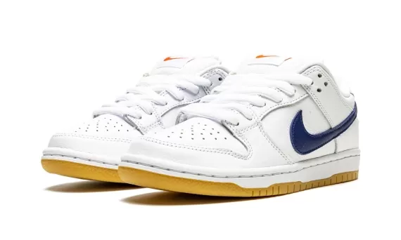 Update Your Look with Nike's SB Dunk Low Pro ISO Orange Label White/Navy for Men - Brand New