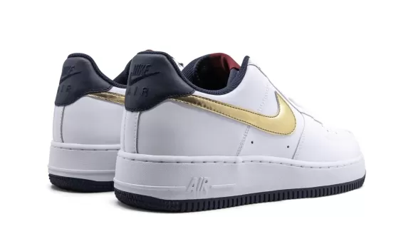 Shop Men's Nike Air Force 1 '07 White/Metallik Gold-Obsidian