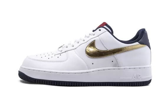 Nike Air Force 1 '07 - White/Metallik Gold-Obsidian