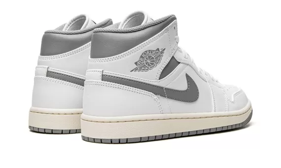 Get the Brand New Air Jordan 1 Mid for Men - White / Stealth Grey