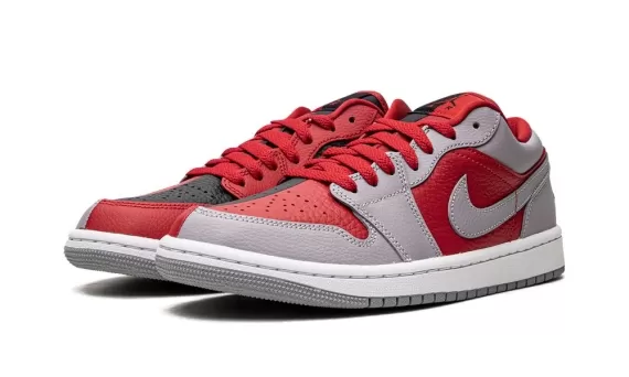 Hype up your wardrobe with the Gym Red/Cement Grey-Black Air Jordan 1 Low SE!