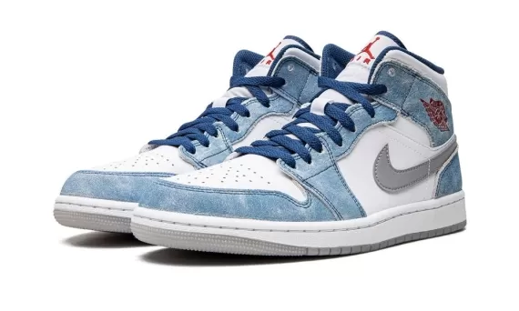 Original Air Jordan 1 Mid SE - French Blue - For Men