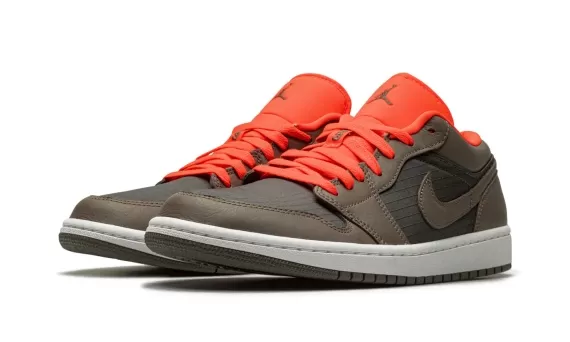 Women's Air Jordan 1 Low SE in Black, Olive & Bright Crimson - Brand New