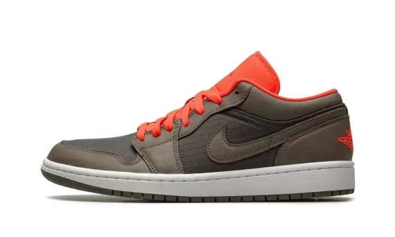 Women's Air Jordan 1 Low SE - Black, Olive & Bright Crimson - Original Outlet