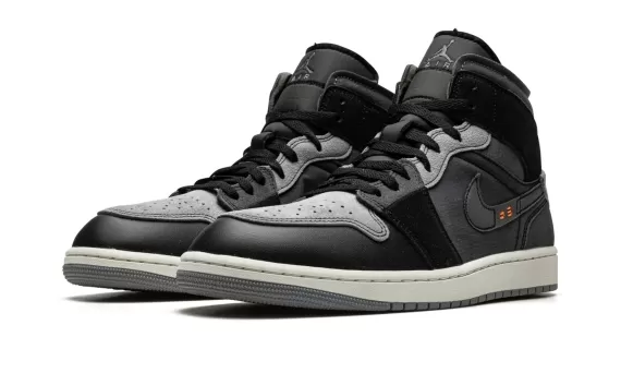 Get the Best and Original Air Jordan 1 Mid SE CRAFT Inside Out - Black for Men and Sale Now