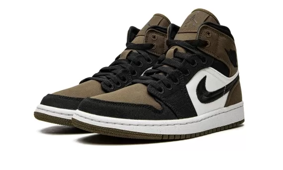 Women's Air Jordan 1 Mid SE - Olive Toe - On Sale Now!