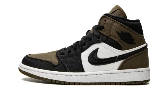 Women's Air Jordan 1 Mid SE - Olive Toe - Buy Now!