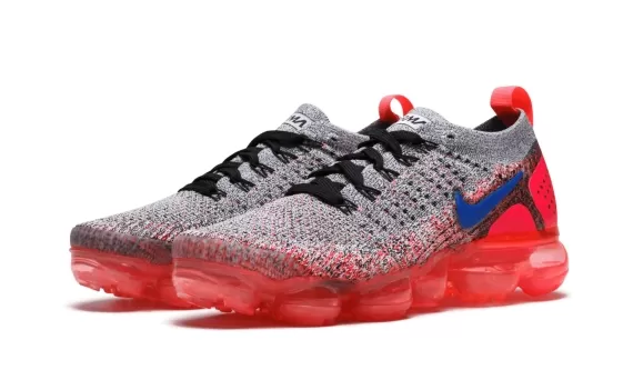 Outlet Prices on Women's Nike Airmax Vapormax Fluknit - White/Ultramarine-Hot Punch.