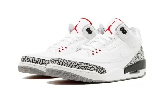 Shop Air Jordan 3 Retro JTH NRG - White/White-Fire Red-Black for Men at Outlet Prices