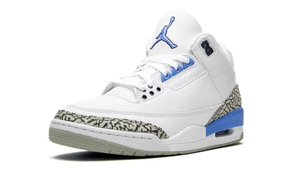 Don't Miss Out! Buy Women's Air Jordan 3 Retro - UNC White/Valor Blue-Tech from the Original Outlet!