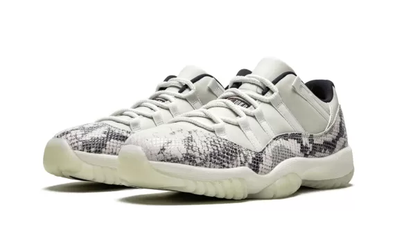 Women's Original Outlet Air Jordan 11 Retro Low Snakeskin Light Bone - Buy Now!