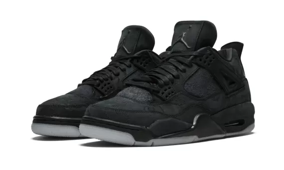 Women's Air Jordan 4 Retro Kaws - Fresh New Original Black