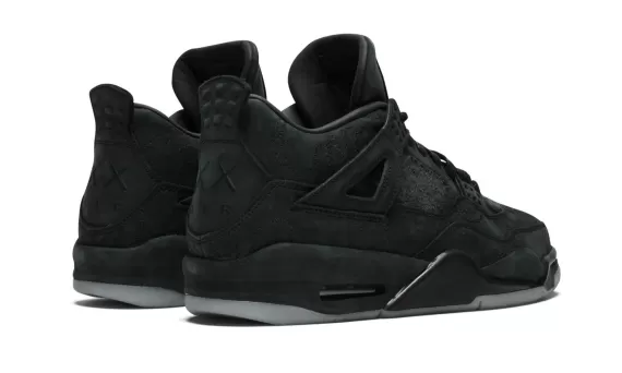 Women's New Air Jordan 4 Retro Kaws - Authentic Black