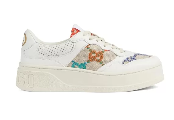 Buy Women's Gucci GG Low-Top Sneakers White/Multicolour - Original Outlet