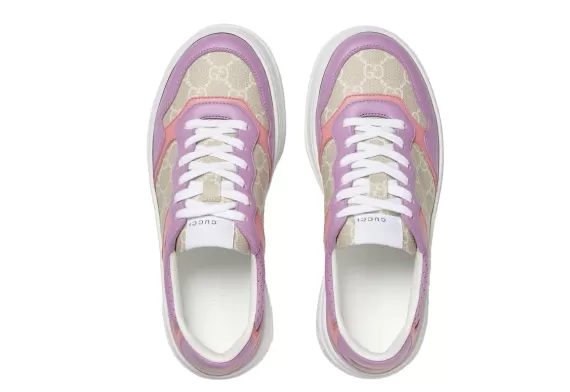 Get It Now! Women's Gucci GG Supreme Canvas Multicolour Multi-Panel Lace-Up Sneakers