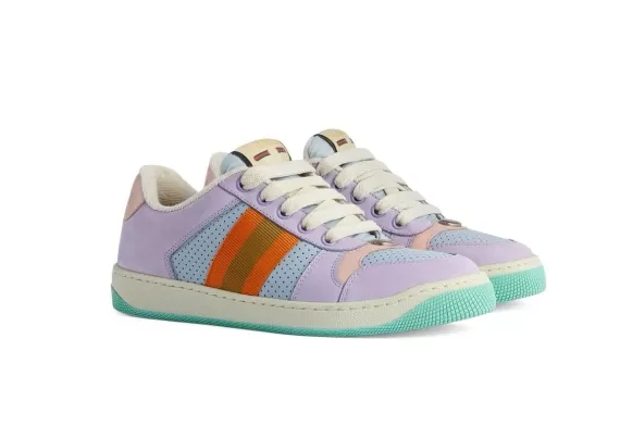 Sale on Gucci Lovelight Screener sneakers - Lilac Purple/multicolour for Women