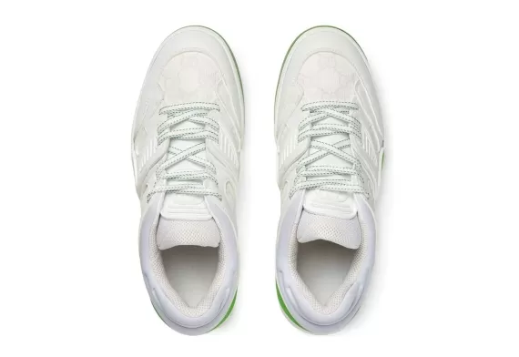 Shop the Latest Men's Gucci Sneakers with White/Green Color & Interlocking G Logo.