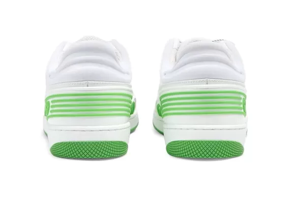 Be Trendy & Stylish With Gucci Basket Sneakers For Men in White/Green with Interlocking G Logo.