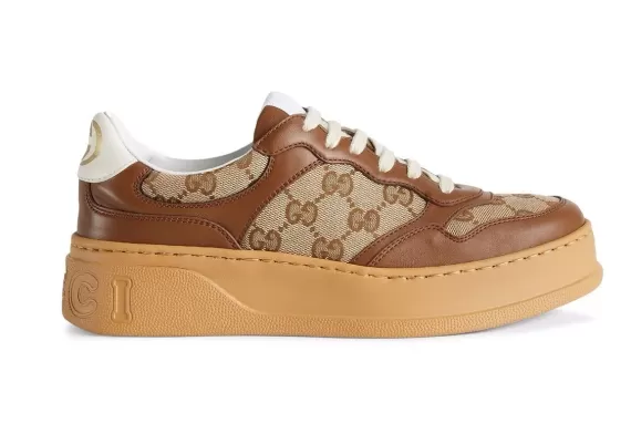 Gucci GG embossed low-top sneakers - Ebony-beige