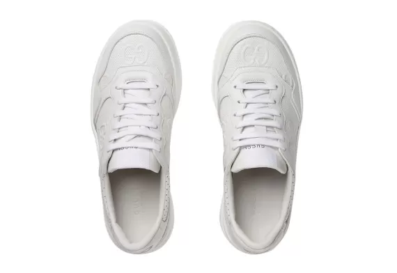 Get the Latest Gucci GG Embossed Low-Top Sneakers for Men - GG Supreme Print White