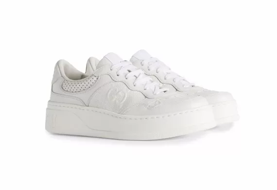 Sale on White GG Supreme Print Gucci GG Embossed Low-Top Sneakers for Men