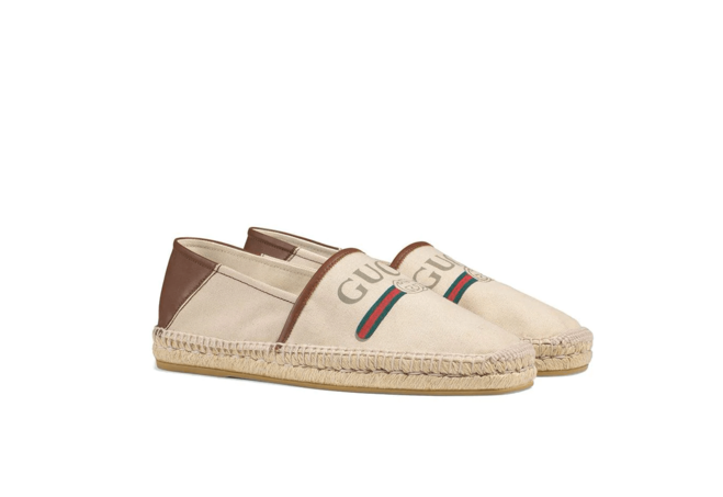 Outfit your wardrobe with a men's Gucci Logo Canvas Espadrille!