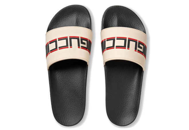 White Gucci Stripe Sandals - On Sale Now!