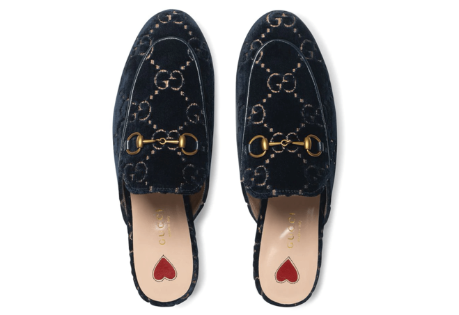 Gucci Princetown GG Velvet Slipper