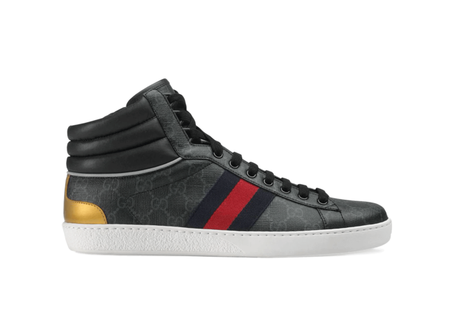 Gucci Mens Black Supreme ?anvas High Top Sneaker on Sale!