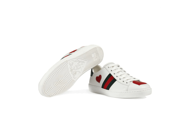 Gucci Ace embroidered low-top sneaker Leather Heart Inlay