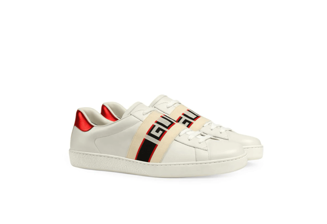 Shine with Red Metallic Leather Ace Gucci Stripe Sneakers - Get Original and New!