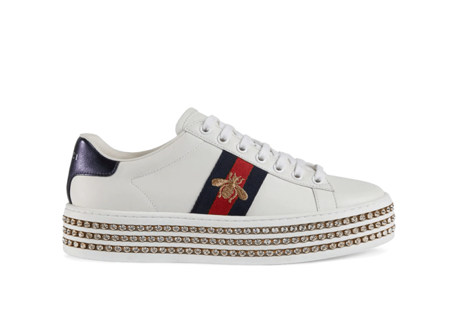 Mens Gucci Ace Sneaker With Crystals - Buy Now