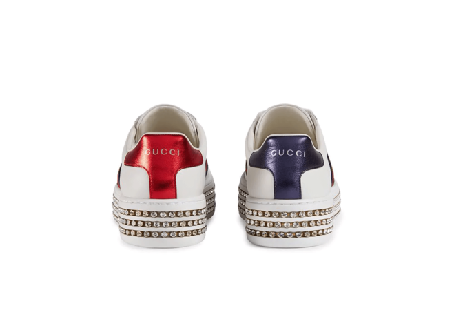 Designer Mens Outlet Sale: Gucci Ace Sneaker With Crystals