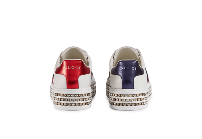 Outlet Sale! Women's Gucci Ace Crystal Embellished Sneakers