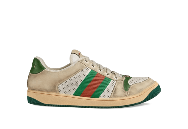 Gucci Screener Men's Sneaker in Outlet Vintage Distressed Effect