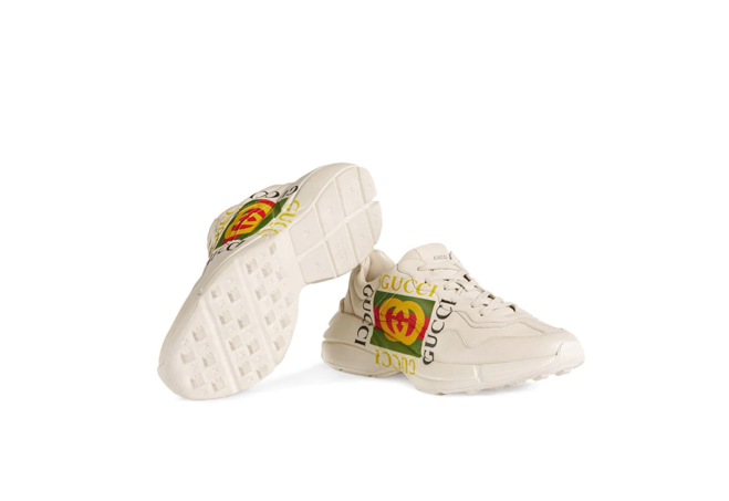 Get the Gucci Ivory Rhyton Logo Leather Sneaker Now - Sale.