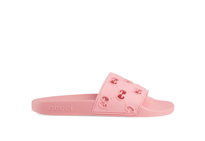 Gucci Rubber GG Slide Sandal Pink