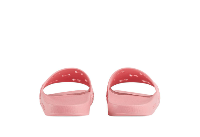 Gucci Rubber GG Slide Sandal Pink