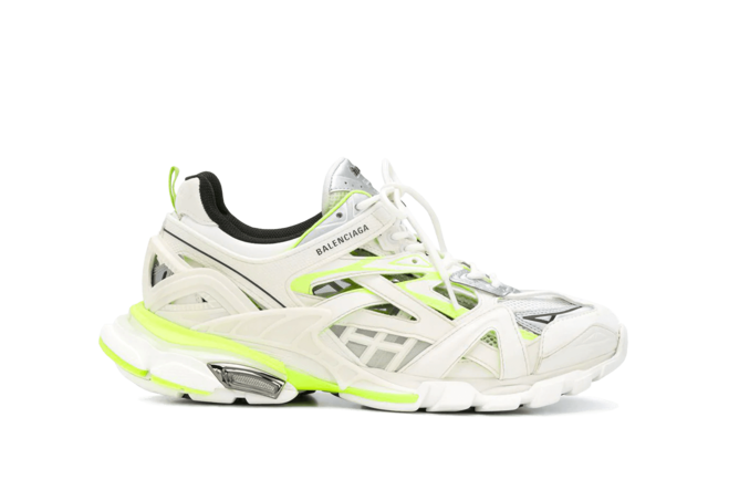 Buy Women's Balenciaga Track.2 Sneaker in White & Neon Yellow Neoprene & Rubber