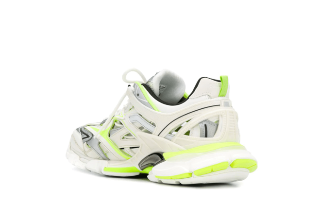 Original Women's Balenciaga Track.2 Sneaker in White and Neon Yellow Neoprene and Rubber