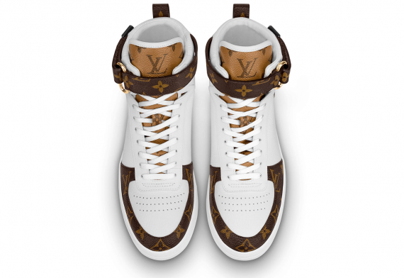 Louis Vuitton Boombox Sneaker Boot White Patent Monogram Canvas