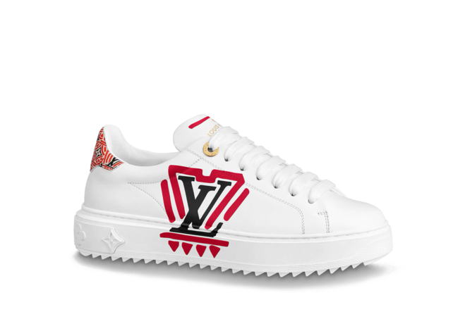 Buy Louis Vuitton Crafty Time Out Sneaker Red Printed Calf Leather Women Outlet Sale