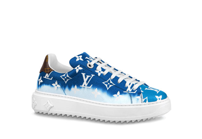 Original Women's Louis Vuitton Escale Time Out Sneaker Blue Patent Monogram Canvas