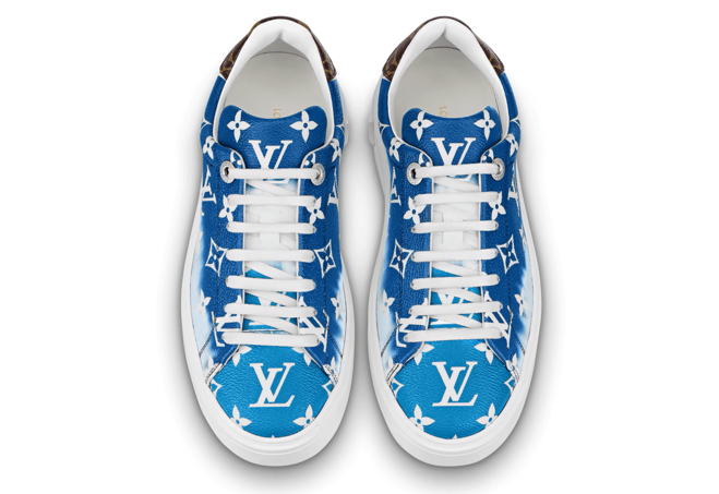 New Louis Vuitton Escale Time Out Sneaker Blue Patent Monogram Canvas For Her